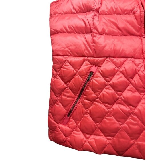 Talbots Down Fill Quilted Vest Womens Medium Salmon Pink Puffer Full Zip Outdoor - Picture 8 of 15